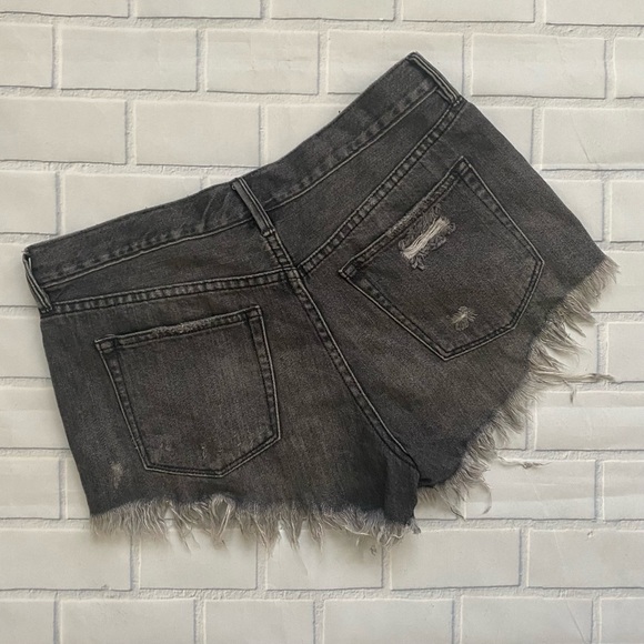Free People We The Free Gray Faded Denim Cutoff Jean Shorts - Picture 5 of 8